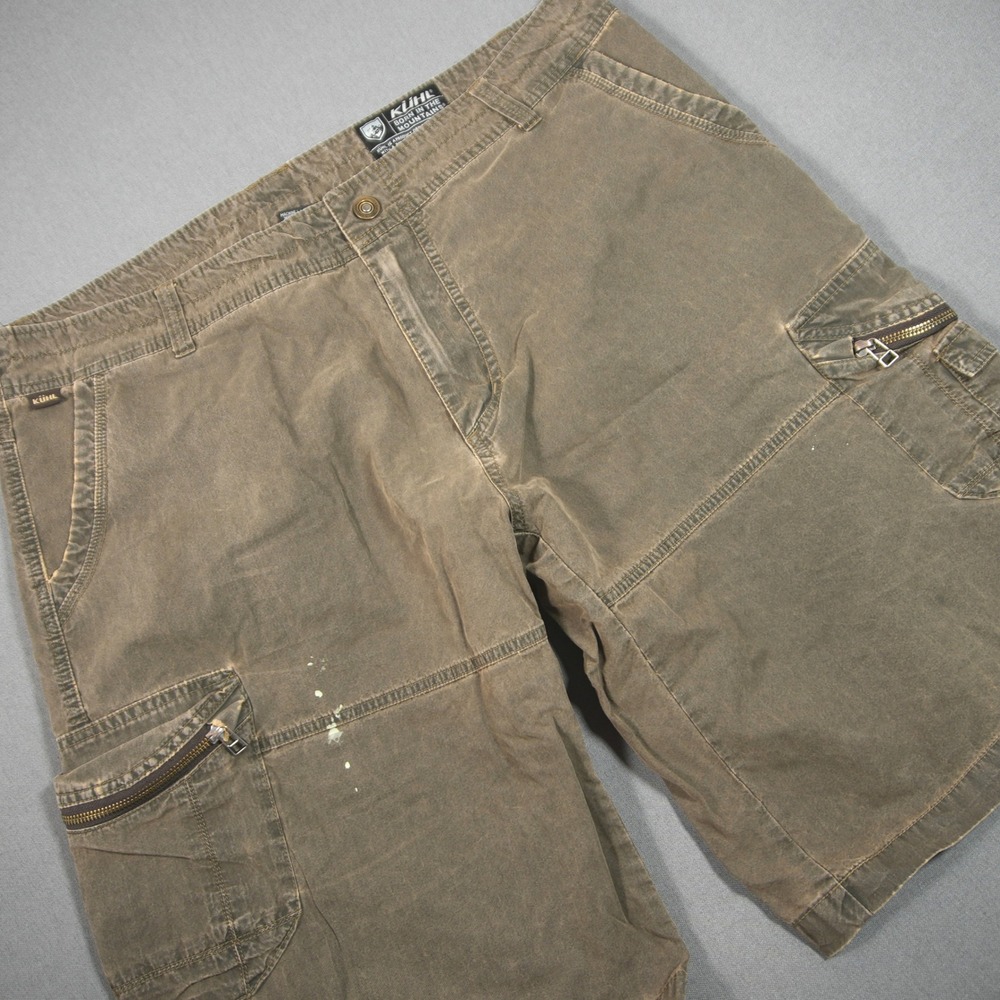 Kuhl Vintage Patina Dye Cargo Utility Men 38 Shorts 12" Faded Work Distressed